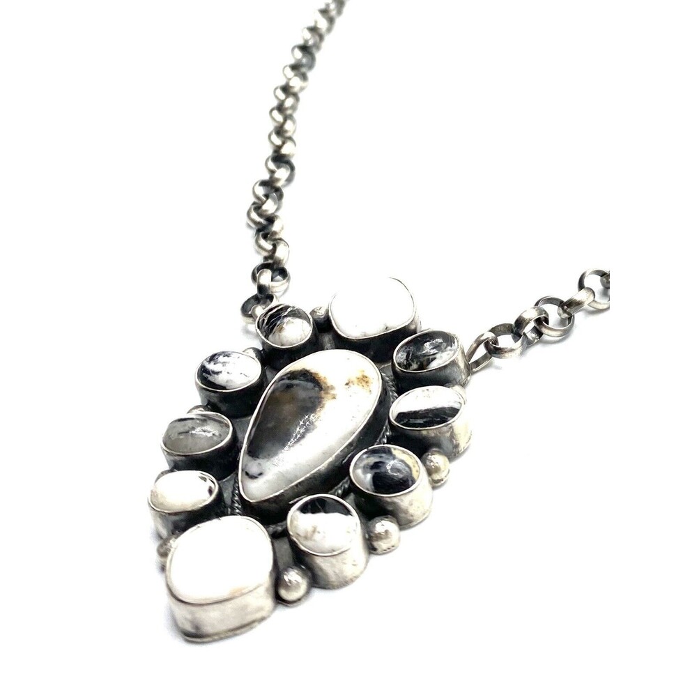 Native American White Buffalo Steeling Silver Clu… - image 6